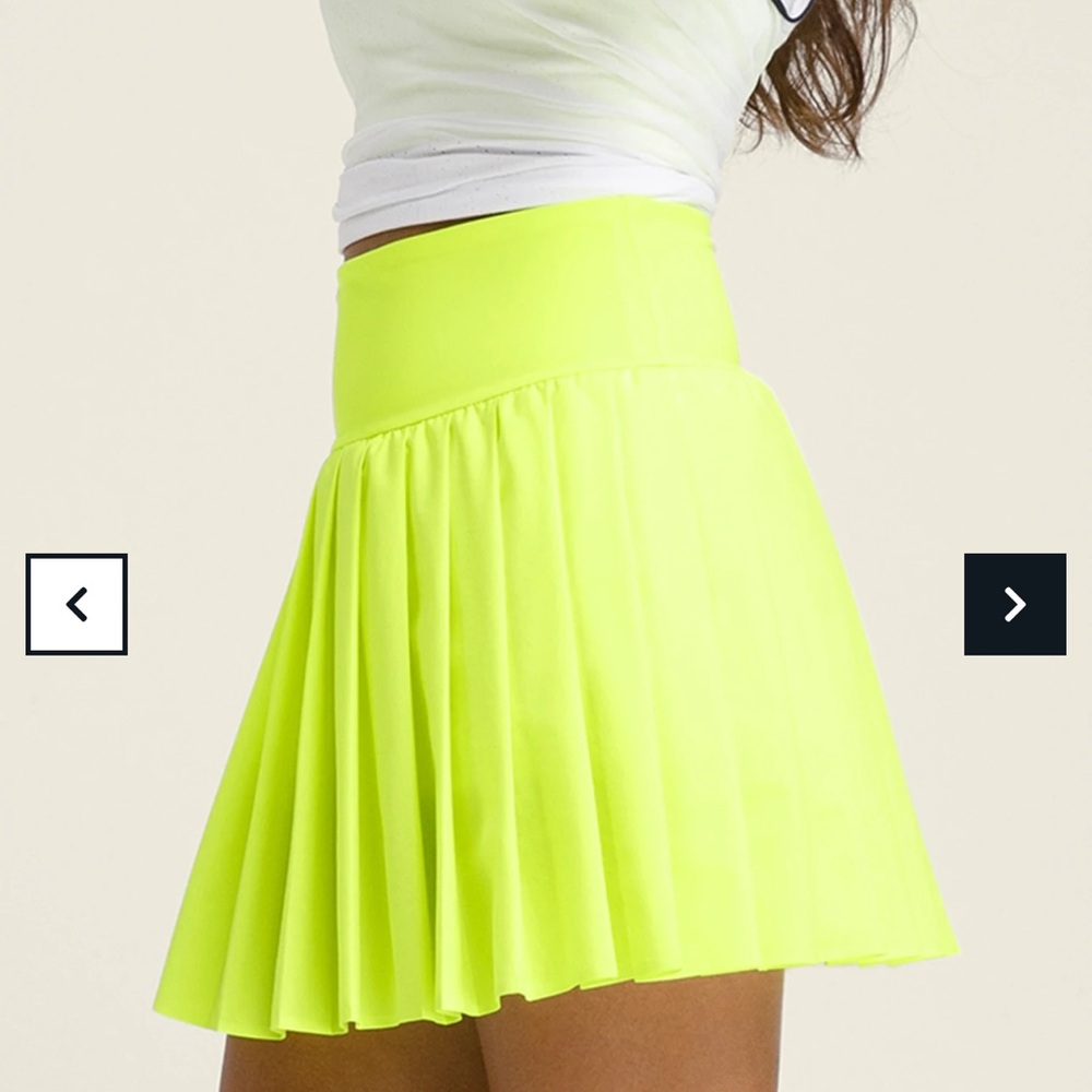 Wilson Neon Yellow Pleated Skirt